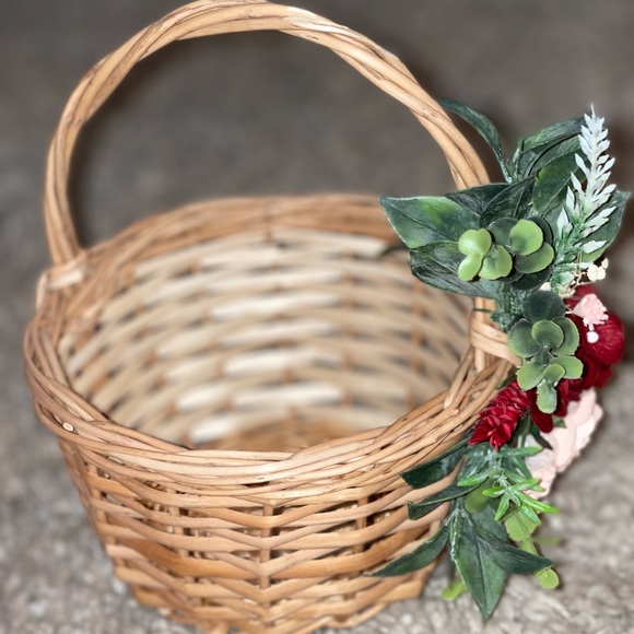Blush and Ivory Flower Girl Basket & Floral Crown - Picture 4 of 6